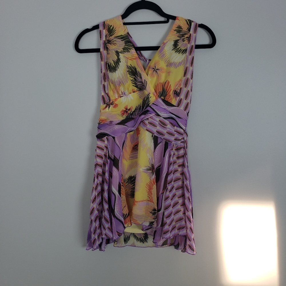 Bisou Bisou floral, flowy halter top B1